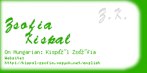 zsofia kispal business card